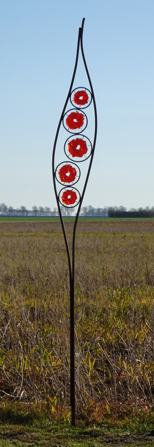 Hendrike Huijsmans - Luchttekening oranje 1 (Glass, Metal)